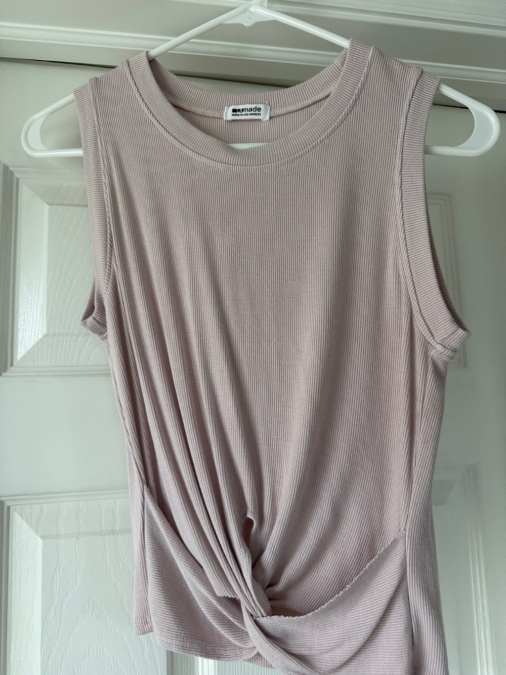 a new day Dusty Mauve Twist-Front Ribbed Sleeveless Tank